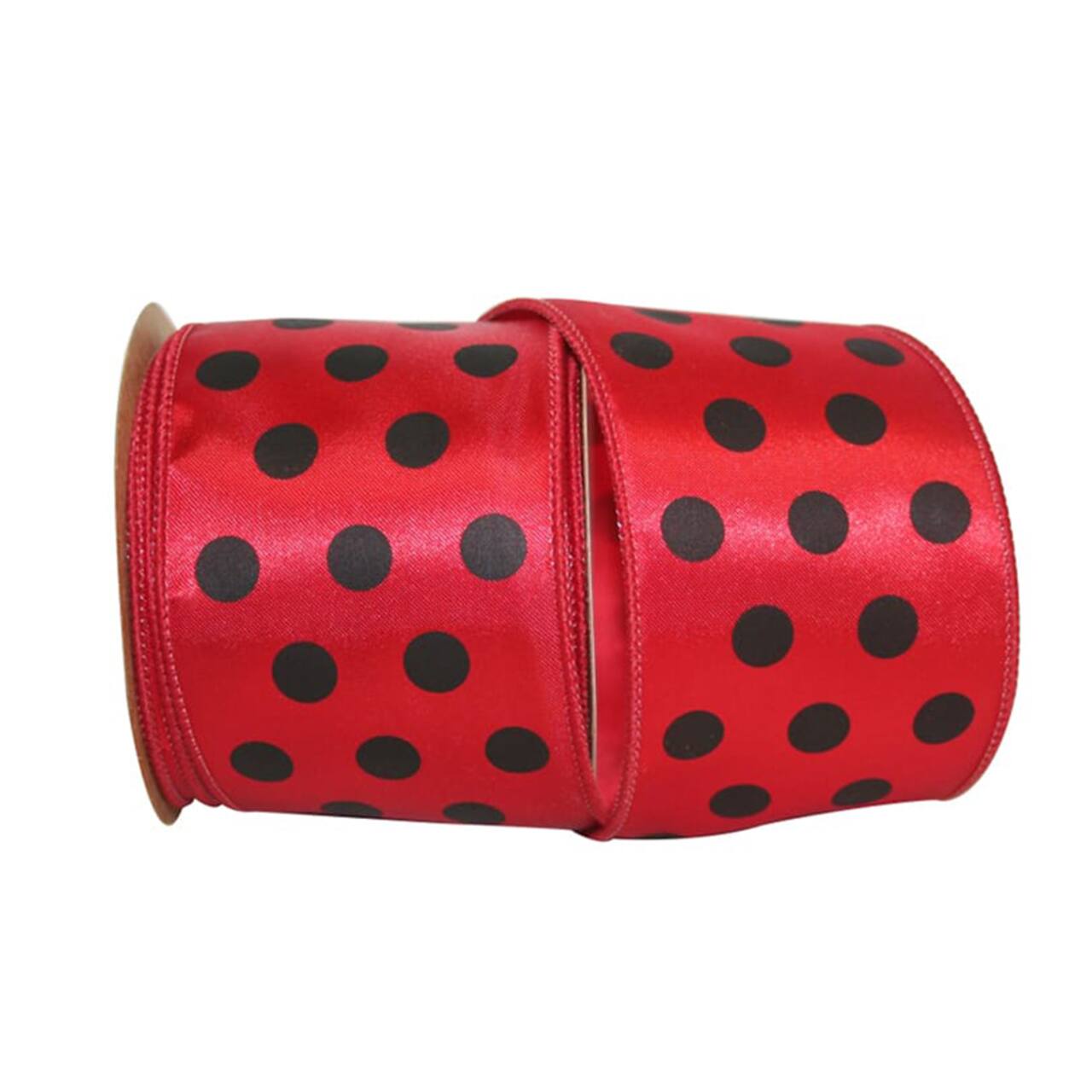 JAM Paper 2.5" x 10yd. Red & Black Jumbo Dyna Dots Wired Ribbon